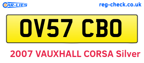 OV57CBO are the vehicle registration plates.