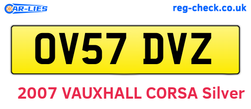 OV57DVZ are the vehicle registration plates.