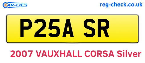 P25ASR are the vehicle registration plates.