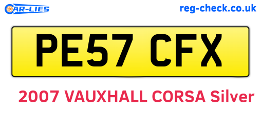 PE57CFX are the vehicle registration plates.
