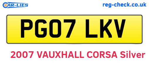 PG07LKV are the vehicle registration plates.