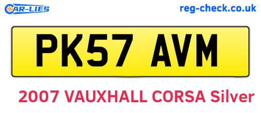 PK57AVM are the vehicle registration plates.