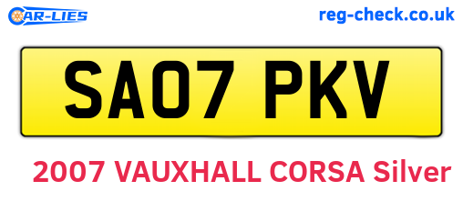 SA07PKV are the vehicle registration plates.