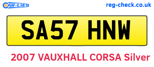 SA57HNW are the vehicle registration plates.