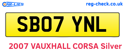 SB07YNL are the vehicle registration plates.