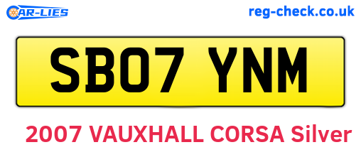 SB07YNM are the vehicle registration plates.