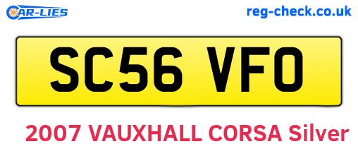 SC56VFO are the vehicle registration plates.