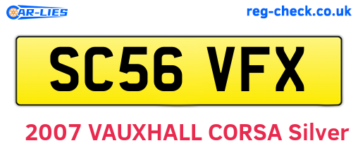 SC56VFX are the vehicle registration plates.