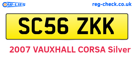 SC56ZKK are the vehicle registration plates.