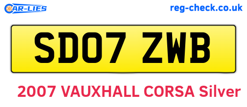 SD07ZWB are the vehicle registration plates.
