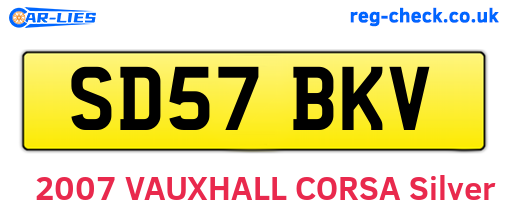 SD57BKV are the vehicle registration plates.
