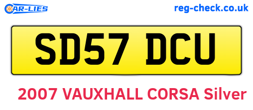 SD57DCU are the vehicle registration plates.