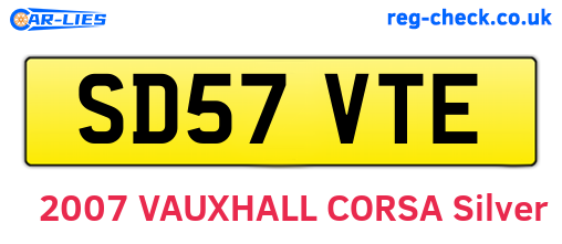 SD57VTE are the vehicle registration plates.