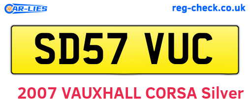 SD57VUC are the vehicle registration plates.