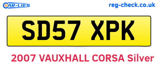 SD57XPK are the vehicle registration plates.