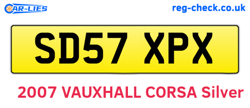 SD57XPX are the vehicle registration plates.