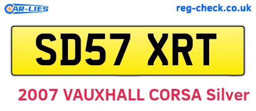SD57XRT are the vehicle registration plates.