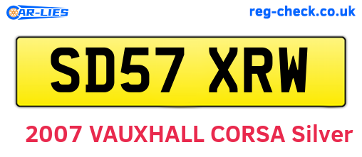 SD57XRW are the vehicle registration plates.