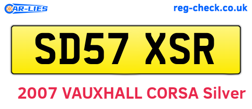 SD57XSR are the vehicle registration plates.