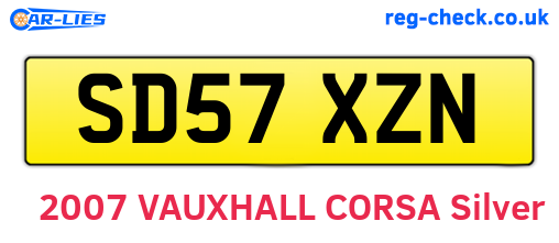 SD57XZN are the vehicle registration plates.