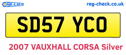 SD57YCO are the vehicle registration plates.