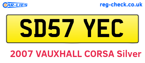 SD57YEC are the vehicle registration plates.