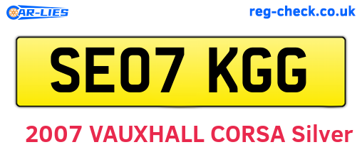 SE07KGG are the vehicle registration plates.