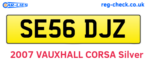 SE56DJZ are the vehicle registration plates.