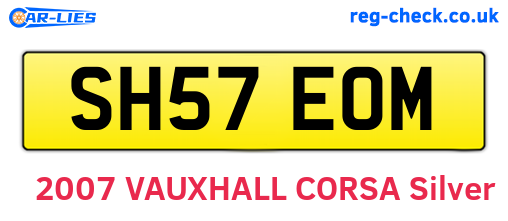 SH57EOM are the vehicle registration plates.