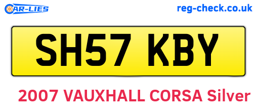 SH57KBY are the vehicle registration plates.
