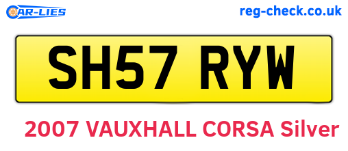 SH57RYW are the vehicle registration plates.