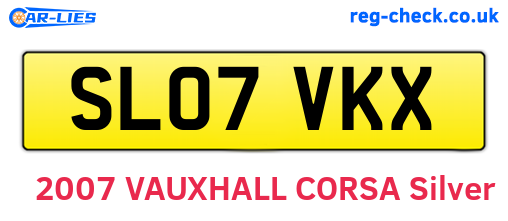 SL07VKX are the vehicle registration plates.