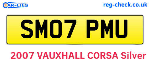 SM07PMU are the vehicle registration plates.