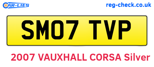 SM07TVP are the vehicle registration plates.