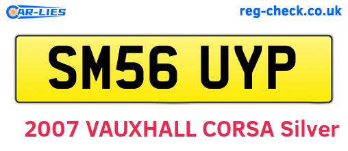 SM56UYP are the vehicle registration plates.