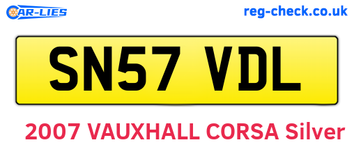 SN57VDL are the vehicle registration plates.
