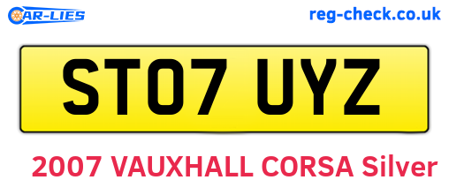 ST07UYZ are the vehicle registration plates.