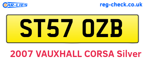 ST57OZB are the vehicle registration plates.