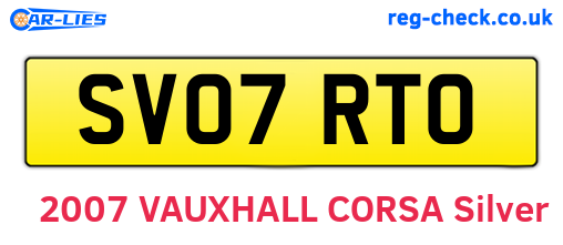 SV07RTO are the vehicle registration plates.