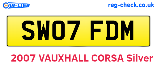 SW07FDM are the vehicle registration plates.