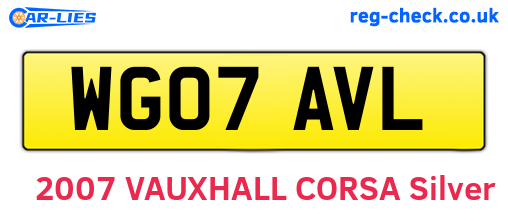 WG07AVL are the vehicle registration plates.