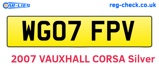 WG07FPV are the vehicle registration plates.