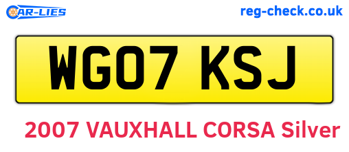 WG07KSJ are the vehicle registration plates.