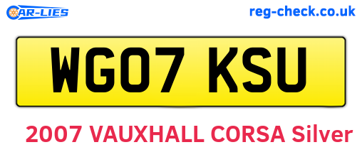 WG07KSU are the vehicle registration plates.