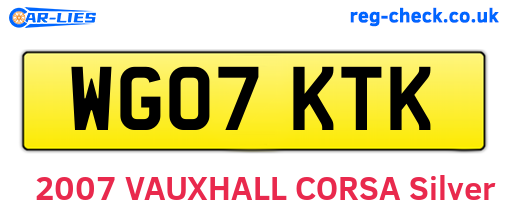 WG07KTK are the vehicle registration plates.