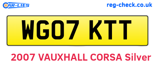 WG07KTT are the vehicle registration plates.