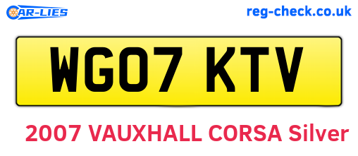 WG07KTV are the vehicle registration plates.