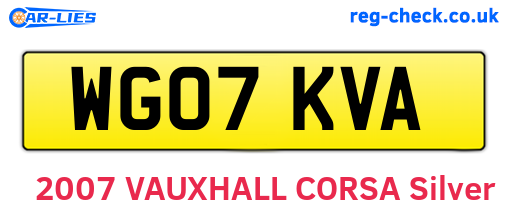 WG07KVA are the vehicle registration plates.