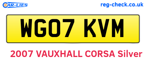 WG07KVM are the vehicle registration plates.