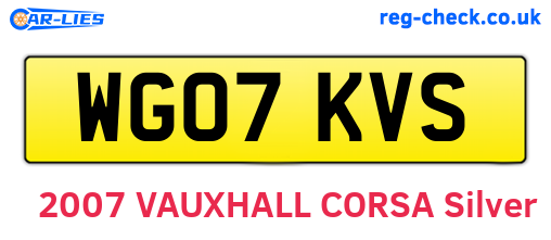 WG07KVS are the vehicle registration plates.